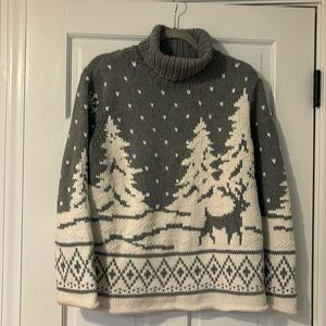 Liz Claiborne cotton/acrylic winter theme sweater
